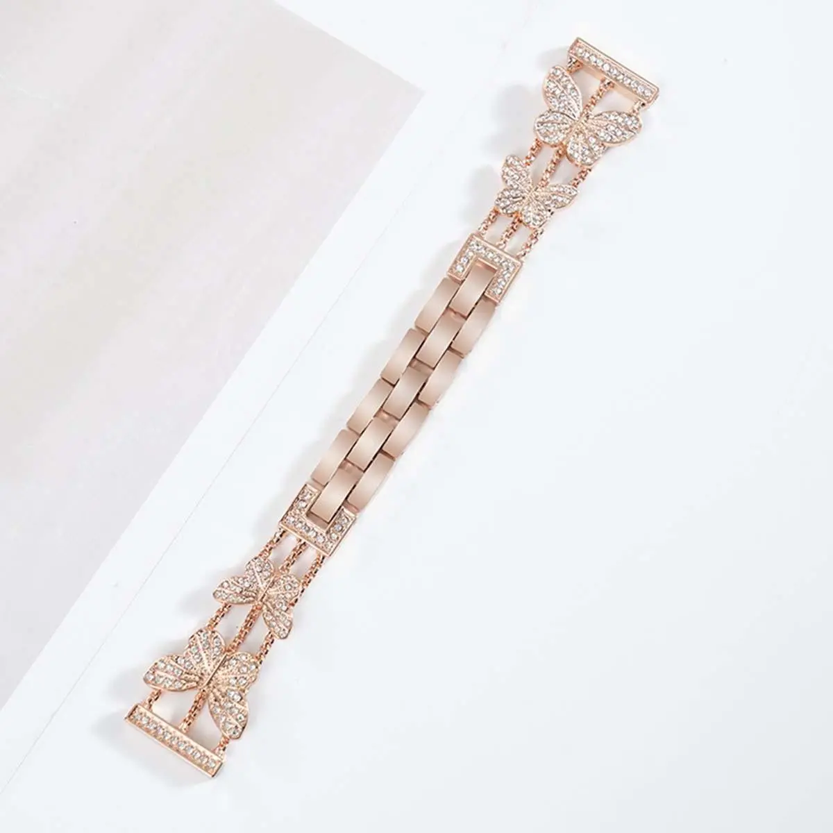 Butterfly Metal Band Compatible with Samsung Huawei Xiaomi Smartwatch, Adjustable Rose Bracelet Strap for Men Women Smart Watch Straps Wearable Accessories Smart Watch Accessories