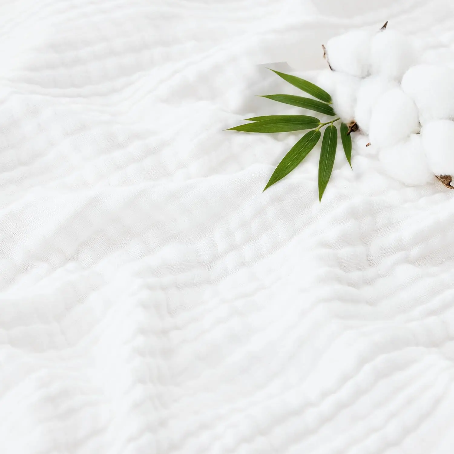 Breathable 4-Layer Cooling Muslin Rayon Blend Throw Blanket - 50% Rayon, 50% Cotton, 50"x60" White, Lightweight for Couch/Travel Indoor/Outdoor, Soft for Hot Sleepers, Modern Bedding