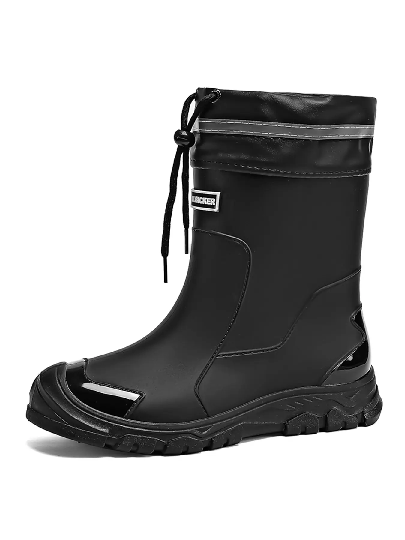 Unisex Couples' Waterproof Rain Boots, Anti-Slip Thick Sole, Adjustable Drawstring, Durable PVC Material, Ideal for Outdoor Activities, Waterproof Outdoor Footwear