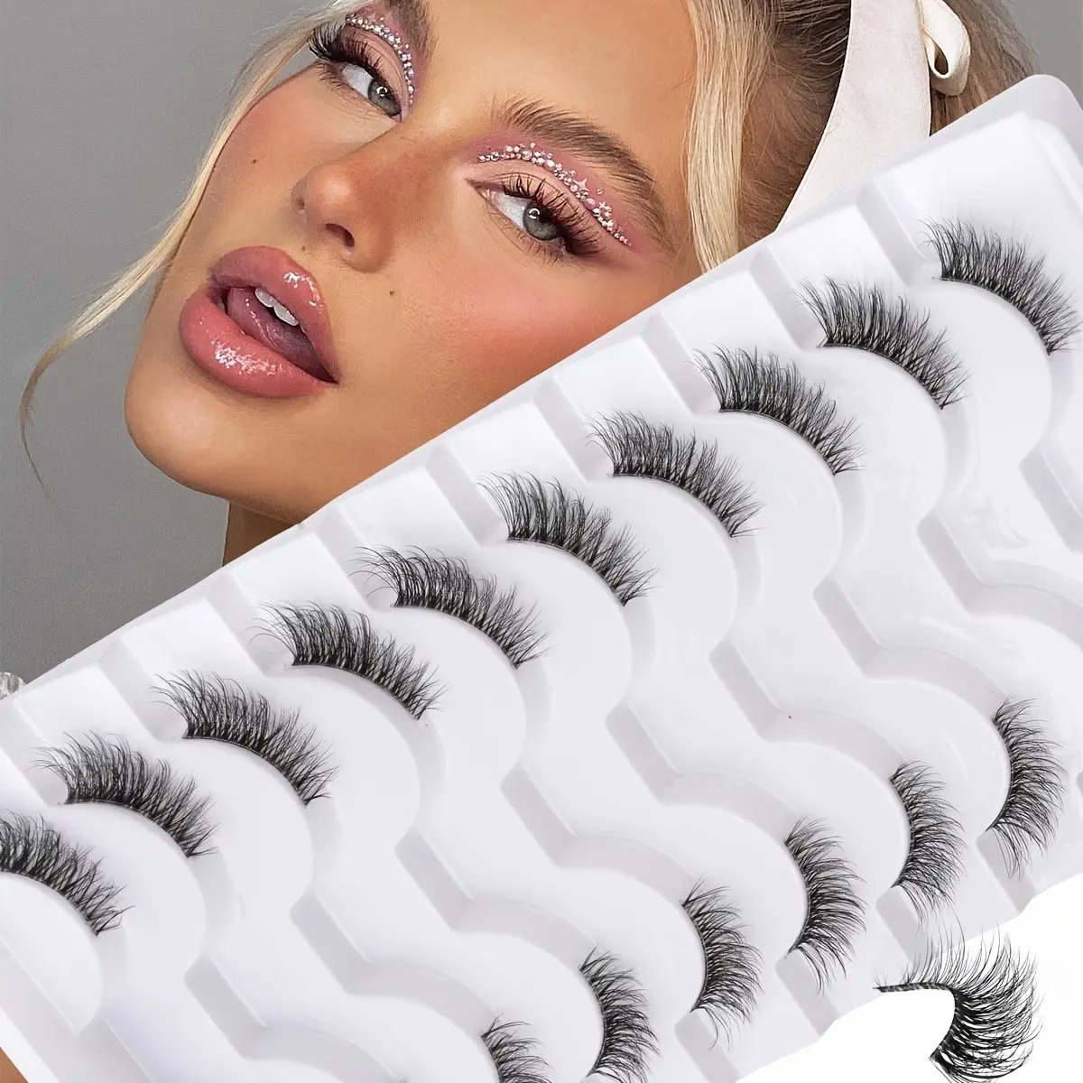 10 Pairs Transparent Invisible Thin Strip Half Lashes, Natural False Eyelashes for Light Makeup, Reusable and Lightweight, Soft Natural Eyelash, Cosmetic, Natural Wispy Lashes
