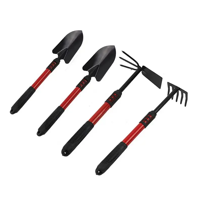 Our 4-piece home garden tool set comes with 2 trowels, 1 dual hoe/rake, and 1 5-tine rake. Whether you’re growing flowers, shrubs, herbs, fruits, or vegetables, these tools make every task a breeze!