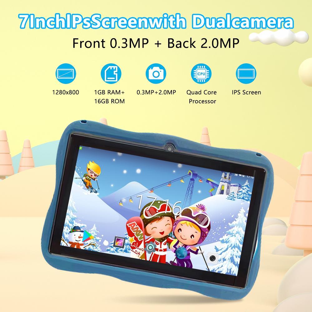 7 Inch Tablet Computer, 1 Count Dual Camera Quad Core Processor Tablet with Anti Drop Case, Parental Control Tablet for Boys & Girls