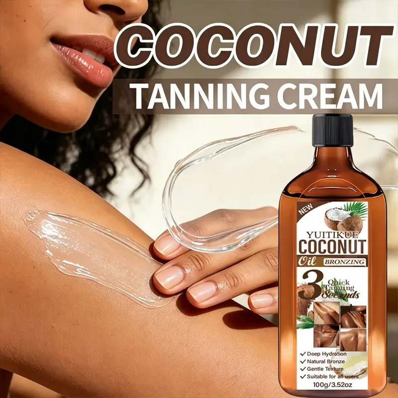 Yuitikue Coconut Bronzer Oil, Natural Bronze Skin Tone, Moisturizing Bronzing Oil for All Skin Types, 100g, Ideal for Sunless Tan