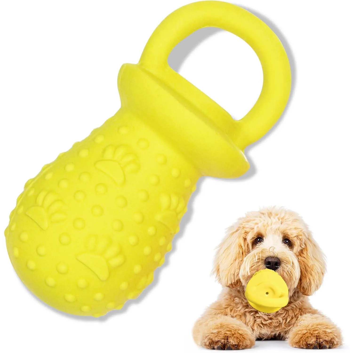 Latex   Toys, Novelty Squeaky Pacifier  Toys, 5.2" Durable Pacifier   Toys for Small and Medium Dogs(Yellow,1 Pcs)