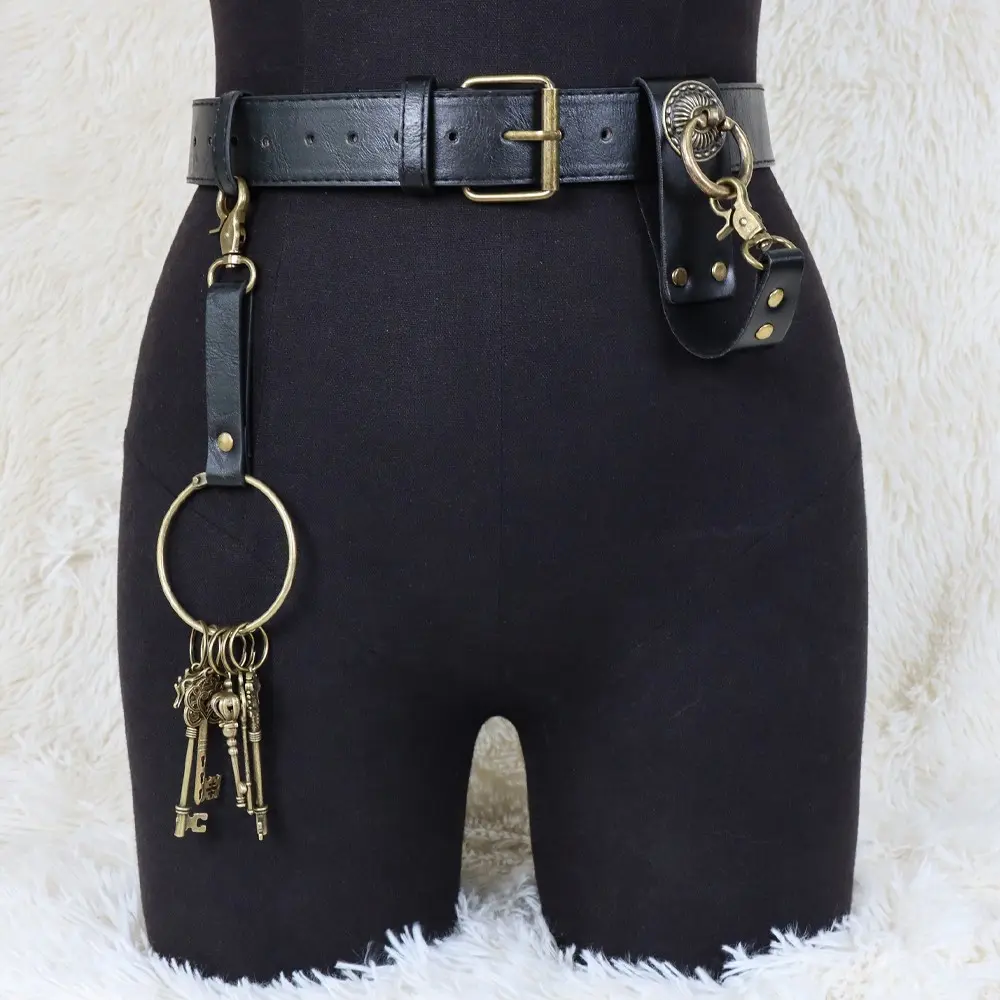 3-Piece Retro Medieval Tavern Style Belt Set, Adjustable Cup Holder, Halloween Pirate Cosplay Costume, Unisex Role Play Accessories