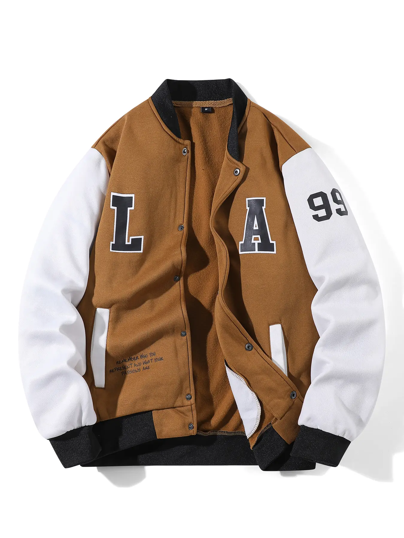 Autumn Colorblock Casual La Letter Baseball Jacket, Long Sleeve Youth Versatile Jacket, Hip Hop Trendy Couples Student Daily Commute Spring Sports Jacket
