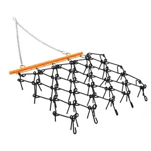 GARVEE 5' x 4.5' Heavy Duty Chain Drag Harrow with 3/8" Tines, Compatible with Tractors, ATV, UTV, Lawn Tractors for Soil Leveling, Grading, Breaking Up Soil, Garden Towing, Field, Yard, and Farm Use