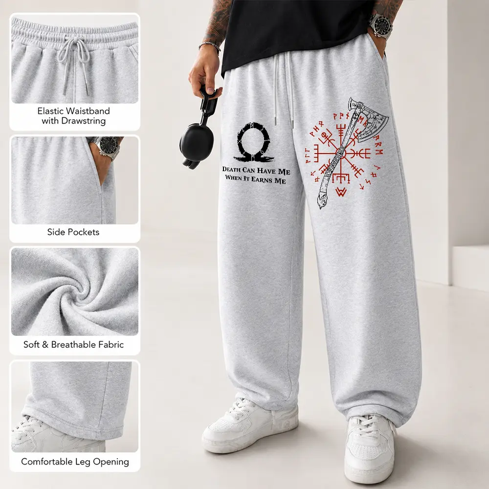 [Vtg90s] Men’s Baggy Sweatpants Wide Leg Jogger Pants Casual Lounge Pants Oversized Sweatpants Streetwear Outfits Men Loose Fit Drawstring Pants Vacation Outfits Men