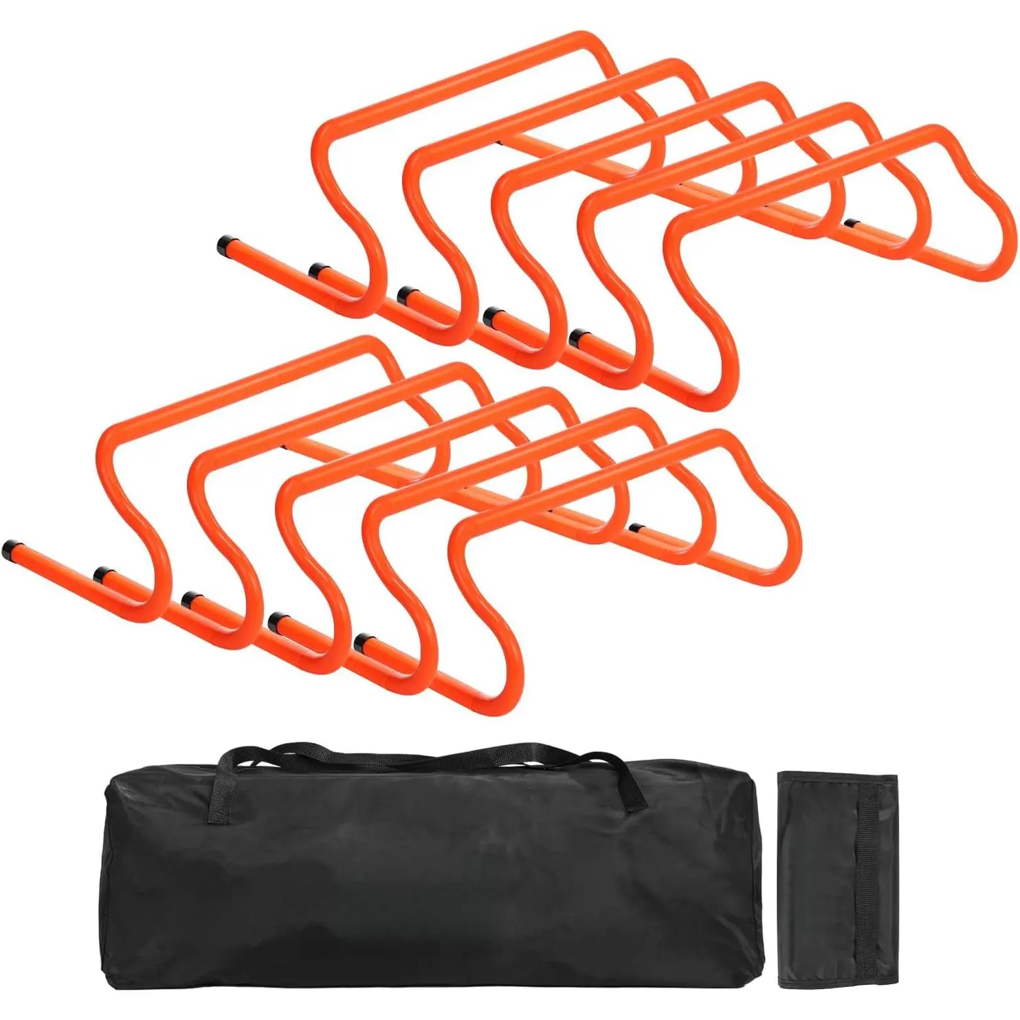 8 Inch Speed Agility Training Hurdles, Detachable Sturdy Athletic Hurdle Set with Carry Bag, Fitness Training Equipment for Kids, Athletes, Soccer & Basketball