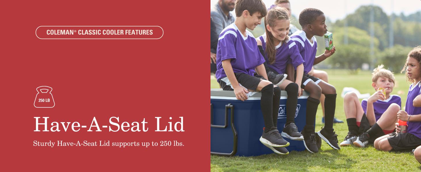 Coleman Classic Series Insulated Portable Rolling Cooler with Wheels, Leak-Resistant Outdoor Hard Cooler Keeps Ice up to 5 Days, 100-Quart