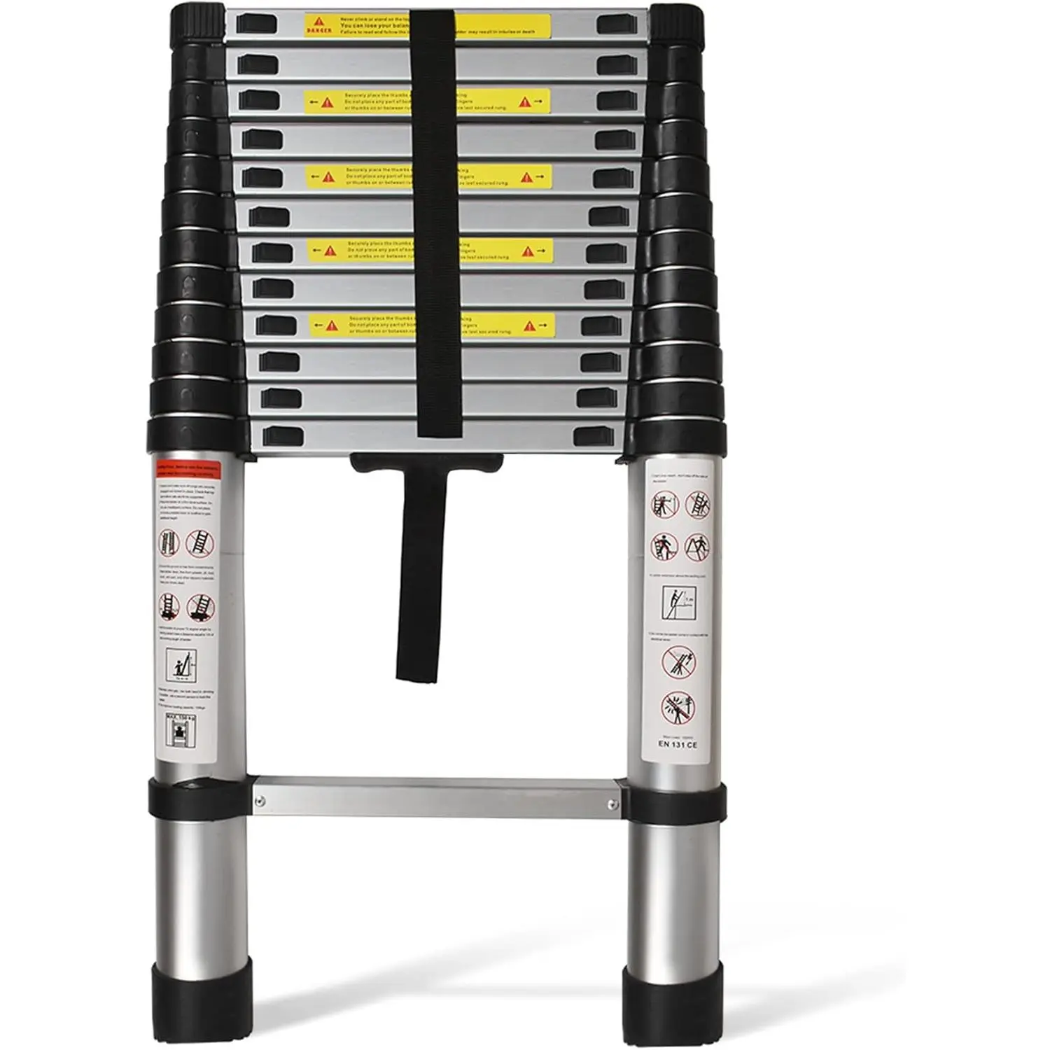 Telescoping Extension Ladder 14.5 FT, Folding Telescopic Aluminum Ladders, Lightweight Collapsible Ladder Step  RV Roof Attic Home, 330 LB Capacity (14.5 FT)