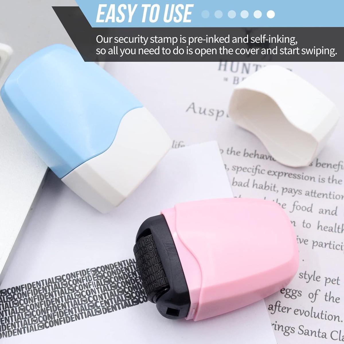 Identity Theft Protection Roller Stamp,1 Count Confidential Roller Stamp,Anti Theft,Privacy &Security Stamp,Refill Ink Designed for ID Blackout Security,Office Supplies