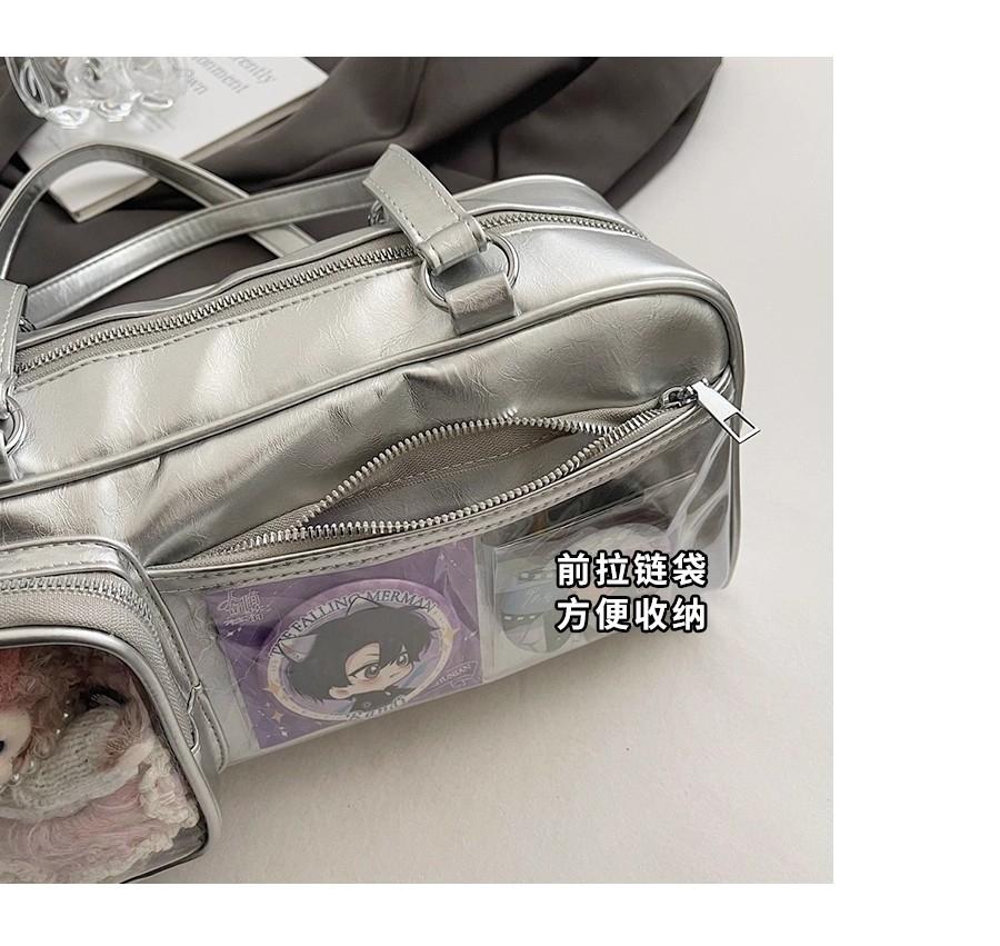 New Y2K Cute Ita Bag Large Capacity Fashion Shoulder Bag Lolita Girls Transparent Cosplay Underarm Bag DIY Badge Display Handbag