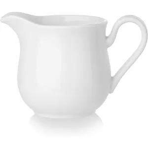 8 OZ Small White Ceramic Creamer Pitcher with Handle, Ideal for Coffee, Milk & Sauce Serving for Kitchen Use