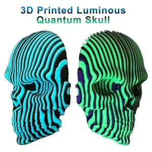 Visual Illusion 3D Printing Skulls Toys Simulation Collection Glowing Skeleton Toy Statue Model Luminous Quantum Skull