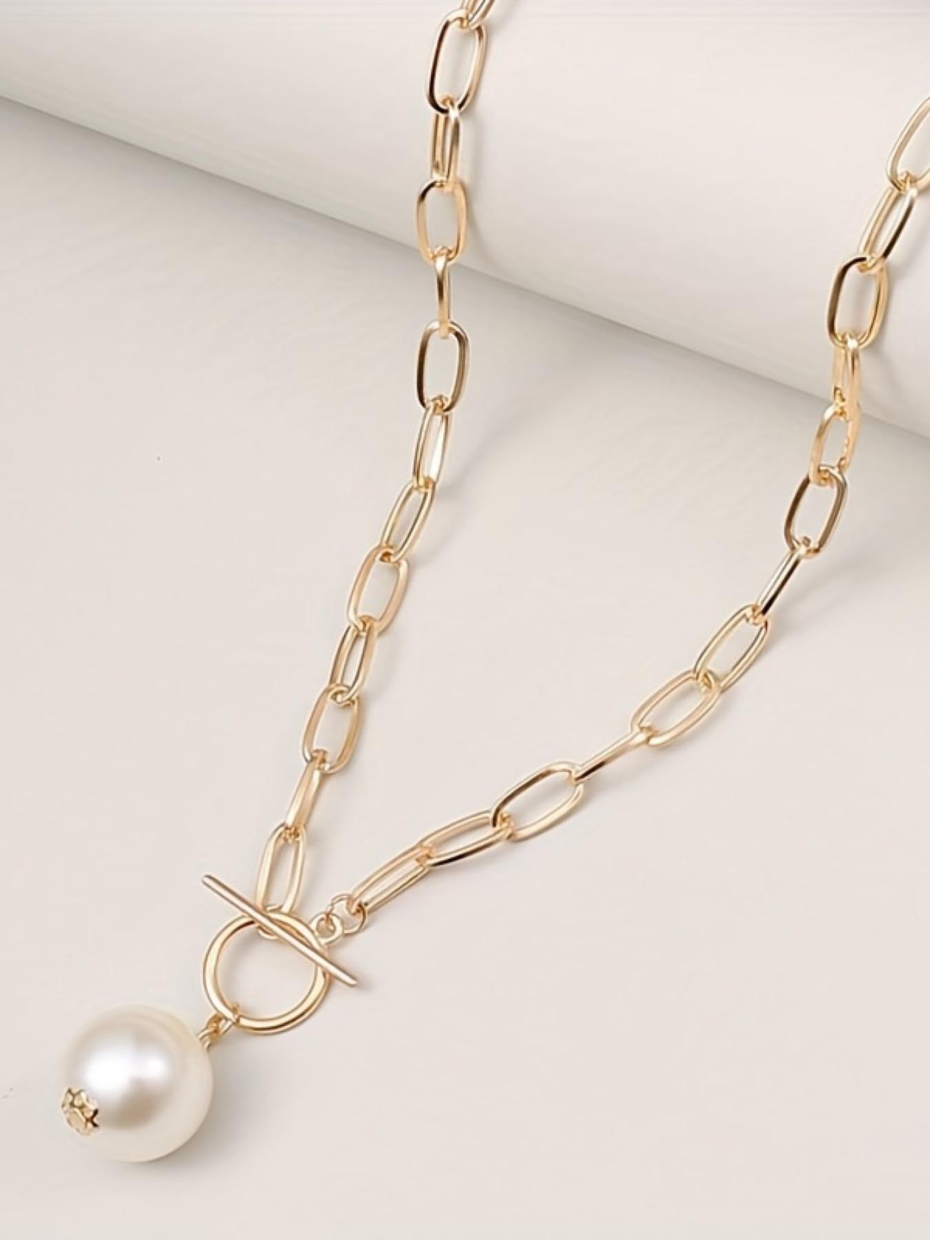 Fashion Faux Pearl Decorated Necklace for Women for Gift, Clavicle Matching Necklace, Stainless Steel Jewelry for Party, Daily Decor, Trendy All-match & Exquisite Jewelry for Birthday Gift