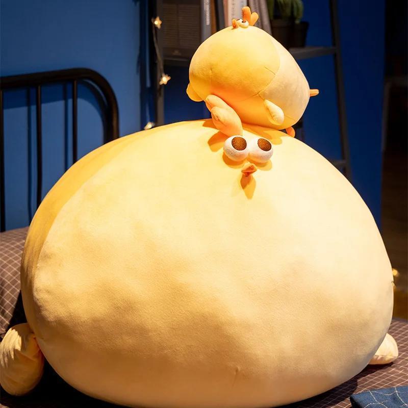 Kawaii Chubby Chicken Plush Toy Soft Plush Stuffed Animal Yellow Chicken Pillow Room Sofa Cushion Decoration Birthday Gift