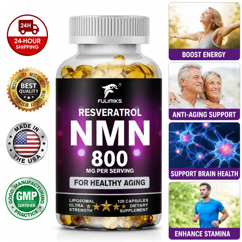 Ultra Strength Liposomal NMN Beta-Nicotinamide Mononucleotide 500mg Plus Trans-Resveratrol 300mg, High Absorption, Energy,  NAD+ Booster 120 Capsules