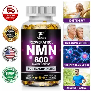 Ultra Strength Liposomal NMN Beta-Nicotinamide Mononucleotide 500mg Plus Trans-Resveratrol 300mg, High Absorption, Energy,  NAD+ Booster 120 Capsules