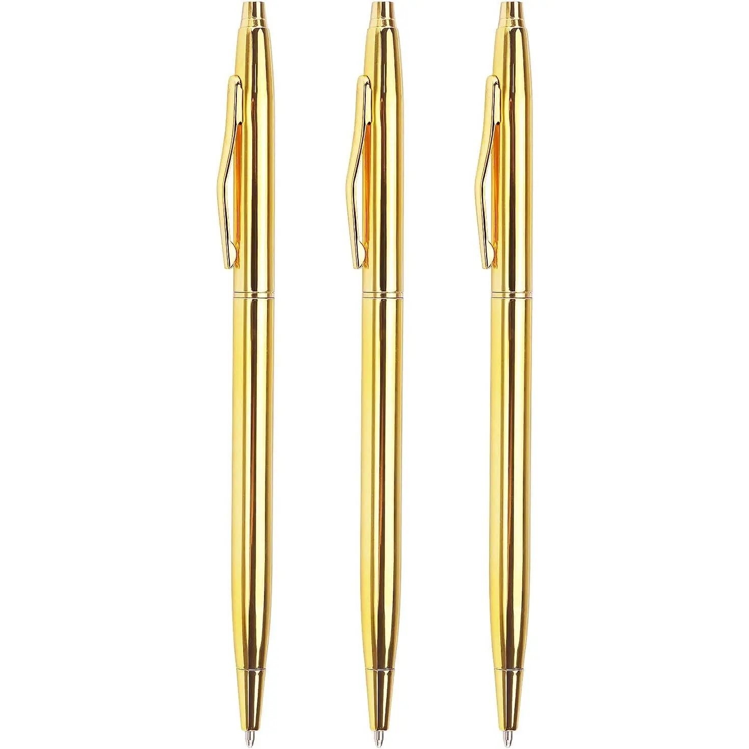 3 Pack Slim  Ballpoint Pens Black Ink 1 mm,   for Business Office Students Teachers Wedding Christmas ()