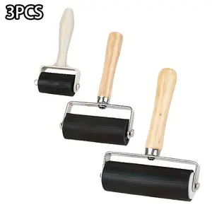 3pcs Multi-Functional Rubber Rollers, Durable Wear-Resistant Material, Ideal for Smooth Application, Printing, DIY Crafts, Anti-Slip Silent Design