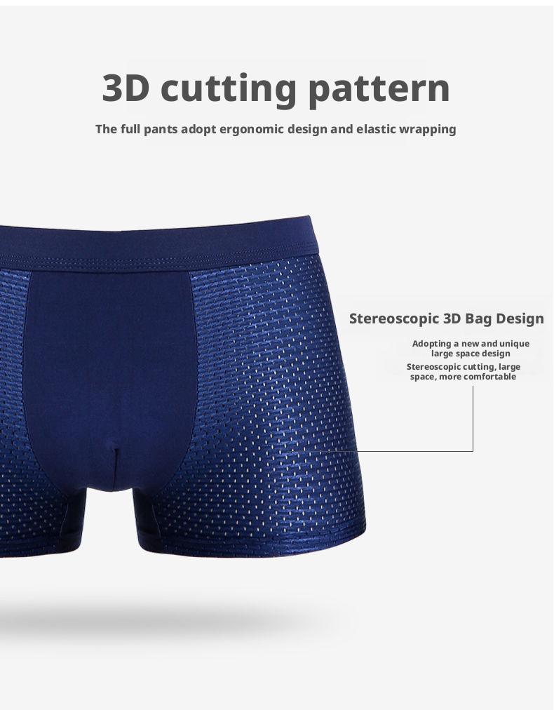 Men's Ice Silk Breathable Mesh Boxer Briefs Ice Silk Bamboo Fiber Moisture Wicking Quick Dry Soft Comfortable Cool Anti Odor Underwear For Summer Daily Wear Workout Gym Sports Casual Hot Weather 4 Pack Multicolor