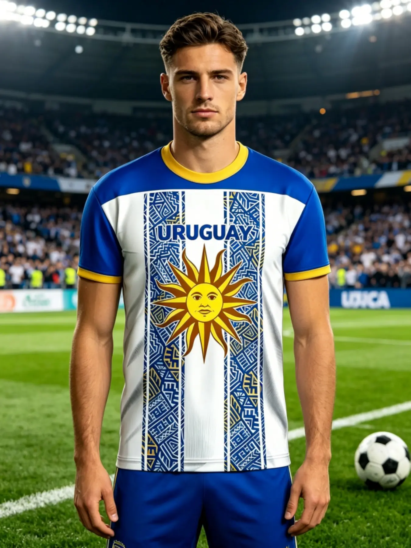 2026 Uruguay Support T-Shirt, Football Training Wear, Quick-Dry Breathable, Trendy Fashion, Unisex Round Neck Top, All Seasons