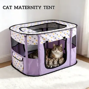 Foldable Cat Maternity Tent | Breathable Kitten Whelping Playpen, All Season Pet Nursery House