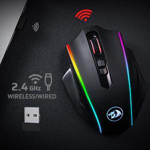 Redragon M686 Wireless Gaming Mouse, 16000 DPI Wired/Wireless Gamer Mouse with Professional Sensor, 45-Hour Reliable Power Capacity, Customizable Macro and RGB Backlight for PC/Mac/Laptop