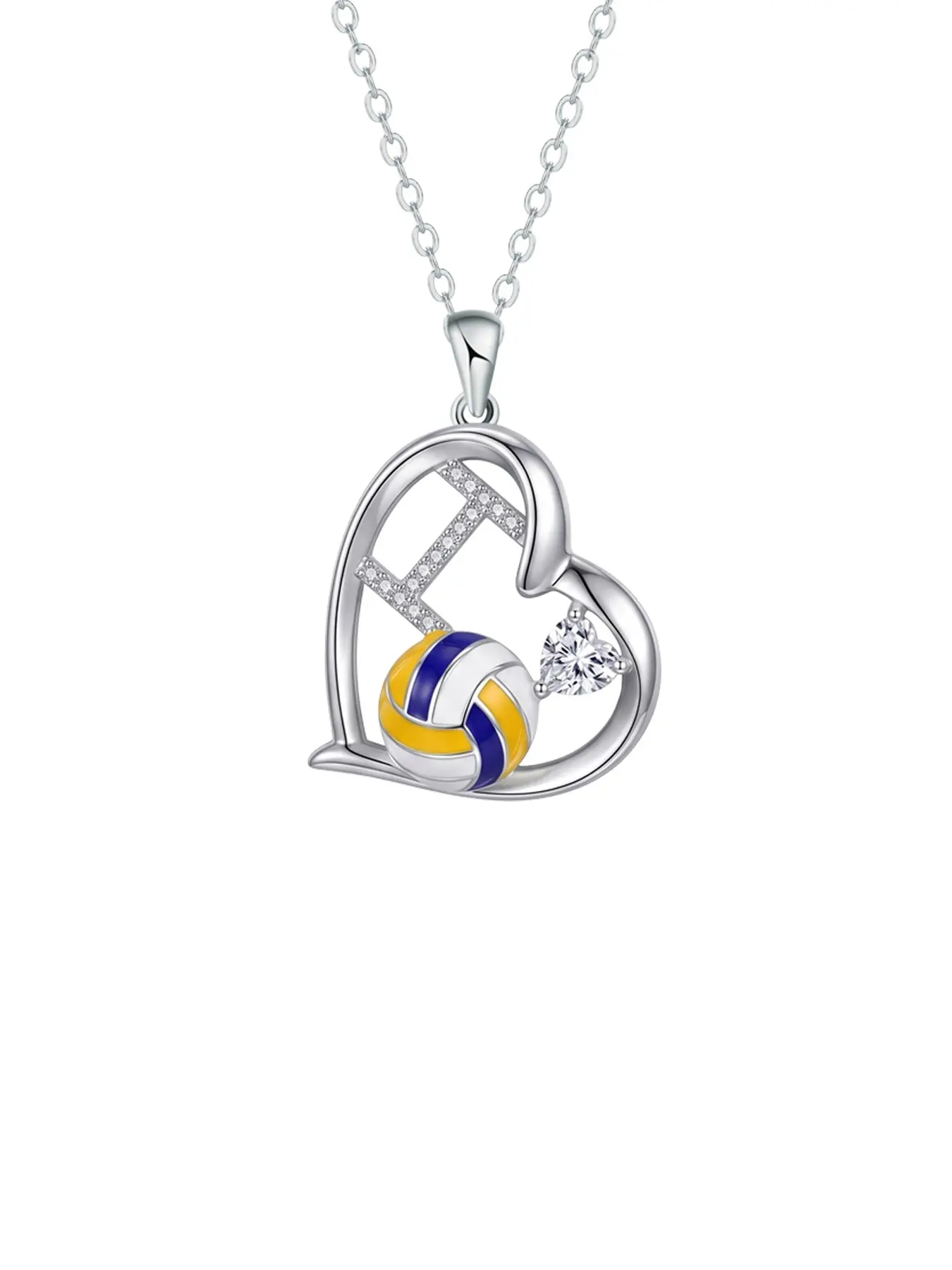 Volleyball Pendant Necklace, Perfect Gift for Family Friends Classmates Fans, Metal Plated Gold Jewelry, Choking Hazard Warning