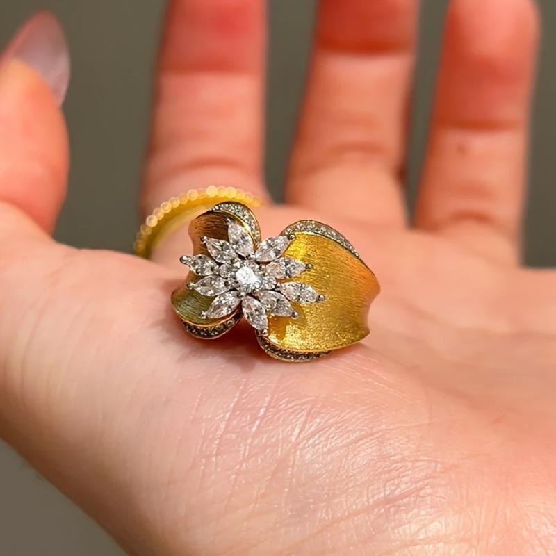 Vintage Butterfly Brushed Golden Engraved Ring, Premium Women's Jewelry for Gifts Parties and Daily Wear, Unique Engagement and Friendship Ring