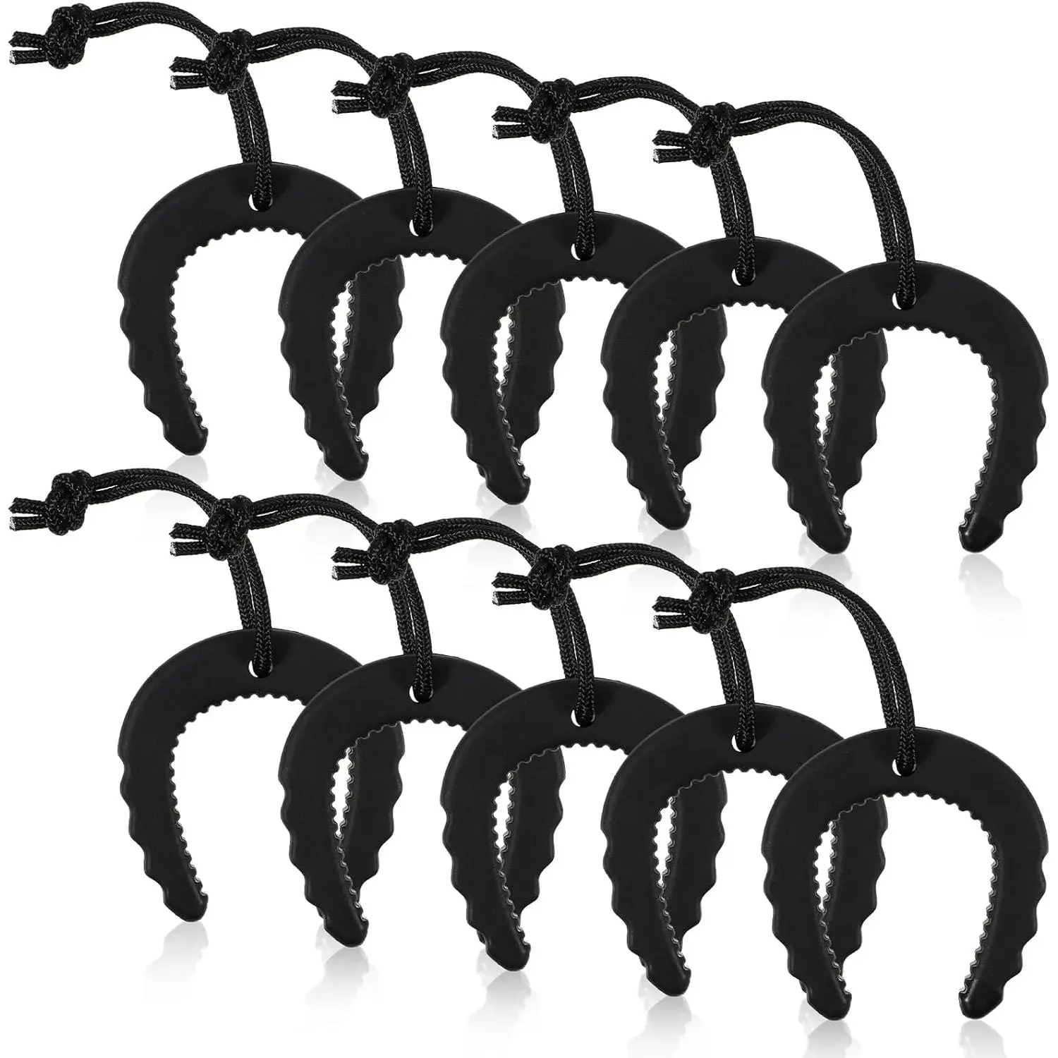 10 Pack First Responder Door Stops for Law Enforcement | Black Door Jam with Nylon Cord     Firefighter Accessories