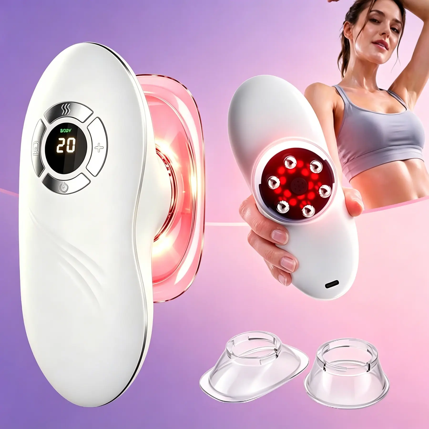 Portable Body Sculpting Machine for Face & Body,3-in-1 Electric Cupping & Gua Sha Massager for Legs Abdomen Arms Waist, Supports Skin Firming & Body Care