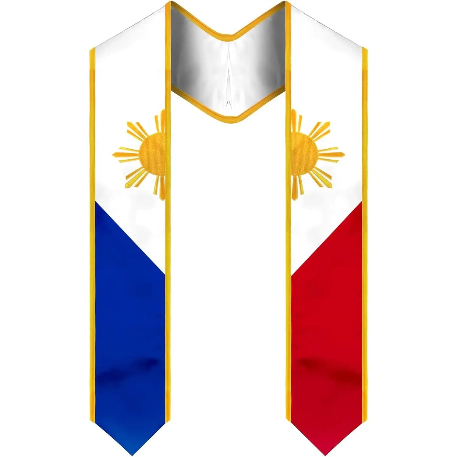 Graduation Sash Embroidered Flag Graduation Stole for International Students 72 Inches