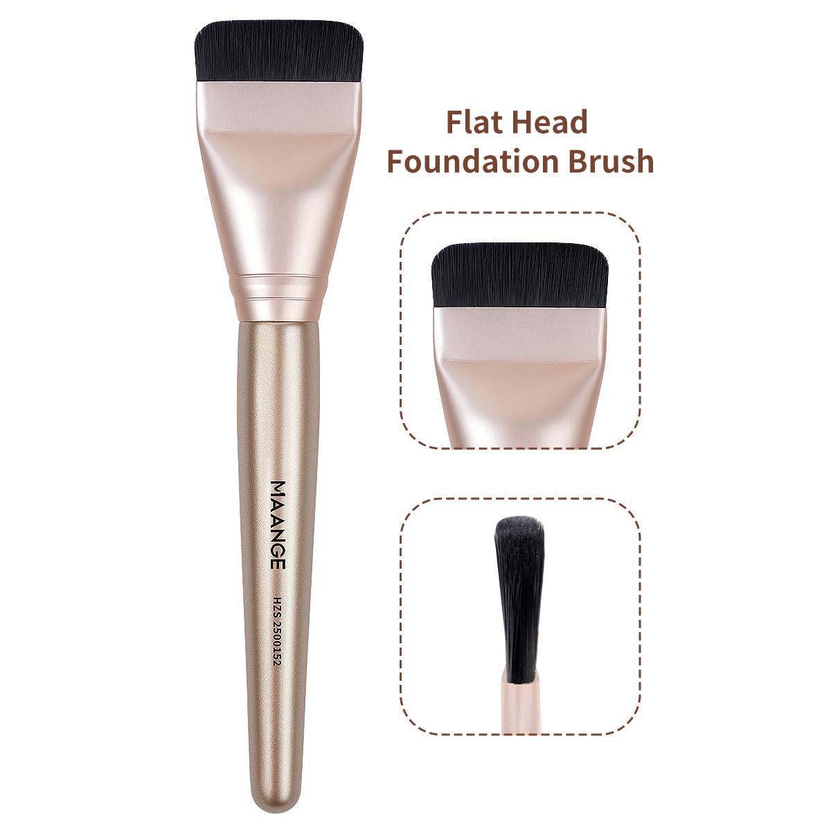 MAANGE 1pc Professional Kabuki Flat Foundation Brush/Face Mask Brush, Versatile Makeup Tool for Smooth Application, Ideal for Liquid and Cream Products, Complexion Brush Gift for Women & Girls