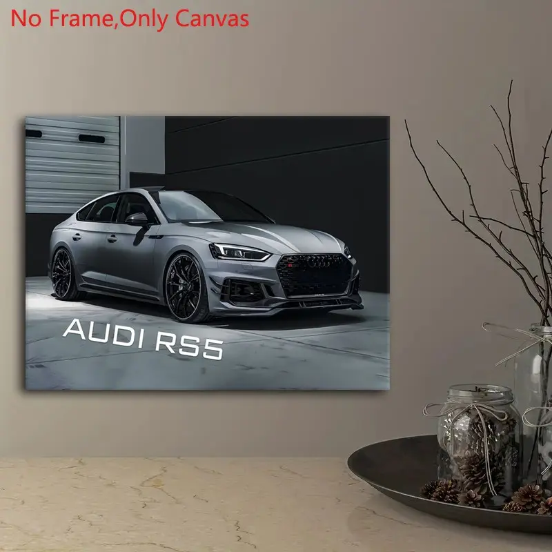 1 Piece/Set Frameless Canvas Painting Print Poster,Classic Dark Minimalism Industrial Realistic Pop Art,RS5,Perfect Gift for Performance Car Lovers,Ideal Gift Bedroom,Study,Office,Living Room,Dorm Hallway,Kitchen,Mural,Wall Decoration,Room Decor