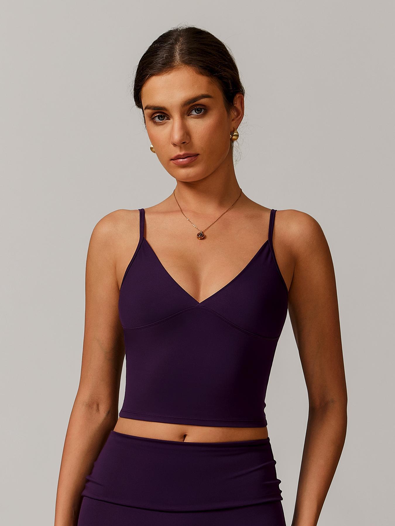 Women's Solid Color Sports Cami Top, Sporty Cami Top, Athletic Top, Breathable Comfortable Sports Top, Ladies Sportswear for Indoor Outdoor Wear