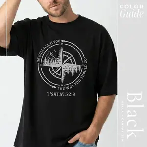 [1]God Guides Christian Shirt Bible Verse Faith Graphic Tee Church Camp Religious Apparel[good graphic tees] Viral Christian Tee Faith Based Apparel Religious Graphic Shirt Church Gift Bible Verse Shirt Retro Y2K Unisex Casual Top