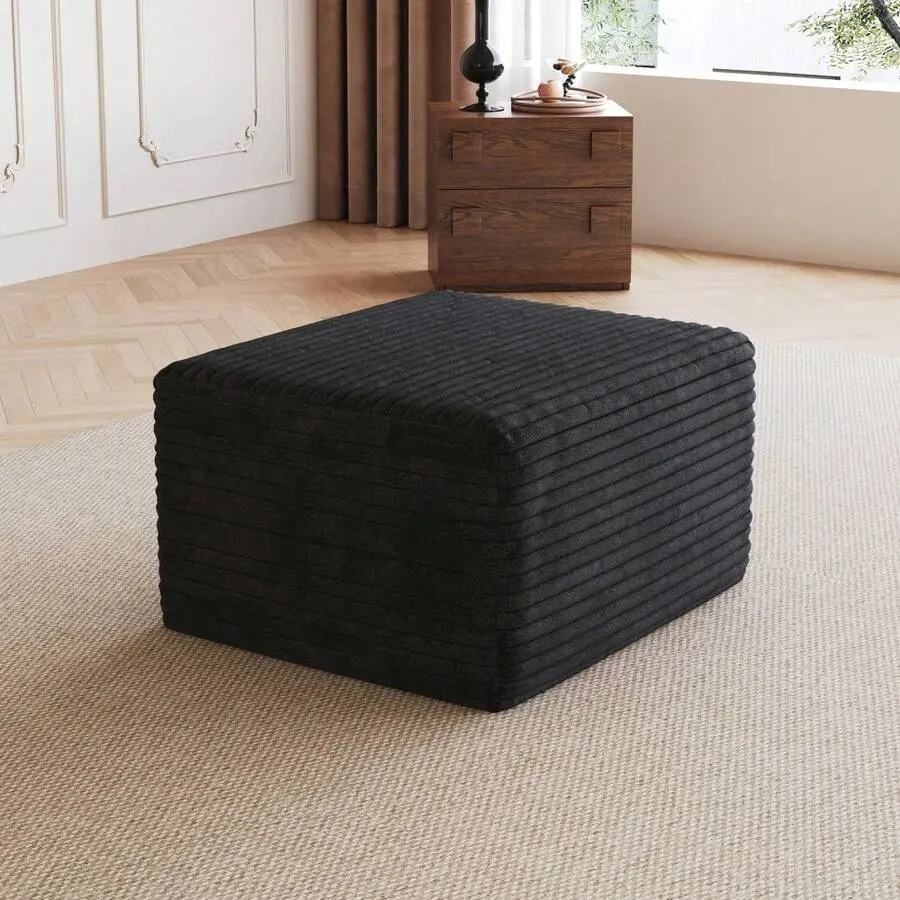 Sofa Ottoman ,No Assembly Required,Camel(Plush Corduroy)