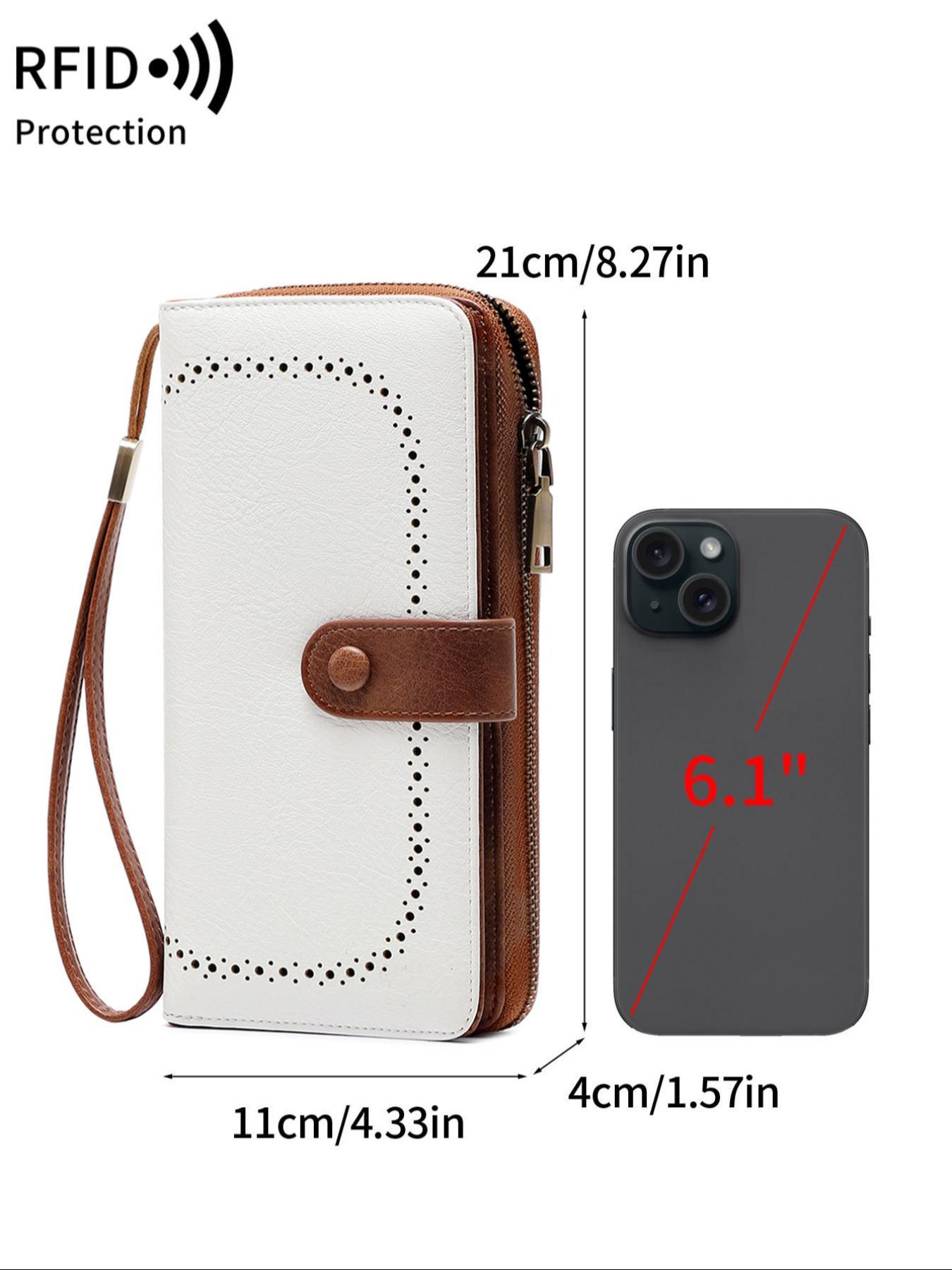 Women's Fashionable Geometric Pattern Long Wallet, Stylish Wallet, Casual PU Leather Zipper Card Holder, Multi-functional Wallet for Daily Use