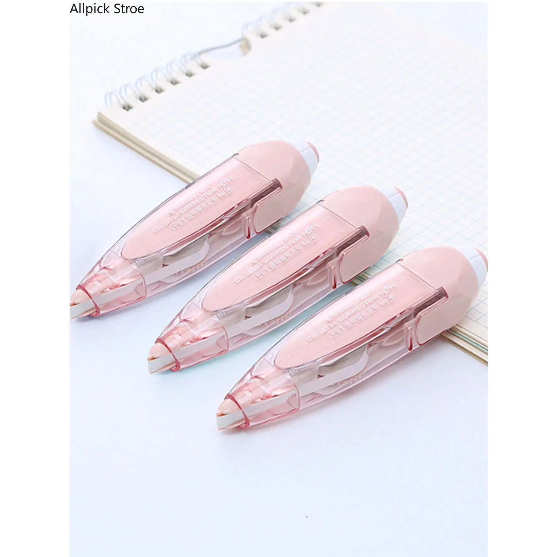 4PCS Pink Pen Shaped Retractable Correction Tape, Refillable White Out Tape Roller with Replacement Cartridge, Cute School Supplies for Girls, Smooth No-Dry Correction Tape for Students, Back to School Essentials, Classroom, Office, Journaling & Note Taki