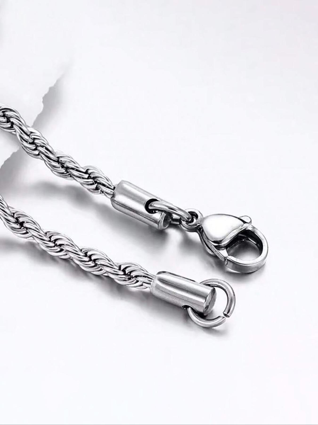 Stainless Steel Twist Chain Necklace, Unisex Hip Hop Jewelry, Perfect Gift for Birthday Christmas Father's Day, No Fading Design