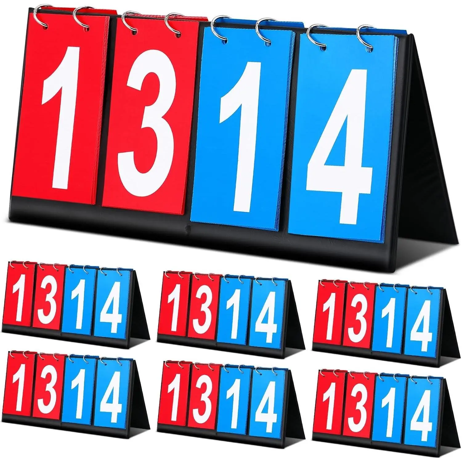 Portable Waterproof 4 Digital Table Top Scoreboard Flipper Score Keeper for Basketball Soccer Tennis Volleyball Cornhole Sports Games PE Classroom Activities