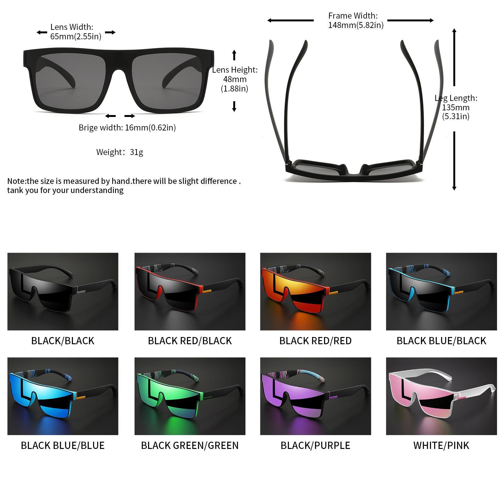 2 pairs of unisex sports sunglasses with integrated UV400 surround lenses, featuring colorful outdoor cycling options—suitable for running, driving, traveling, fishing, and everyday sun protection.