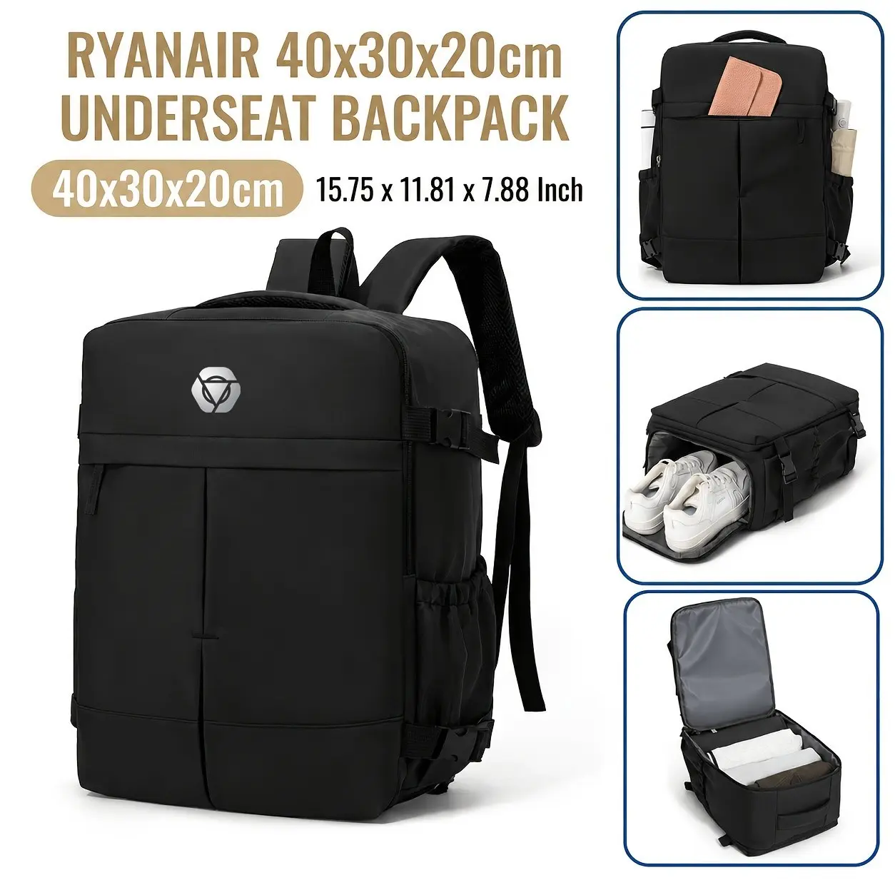 Ryanair Cabin Bag，Travel Bag Luggage Bag 40x30x20, Flight-Approved Multi-Functional Backpack, Women's Backpack, Space-Saving Organizer, Increased Storage, Underseat Carry On Luggage, Travel Luggage Bags