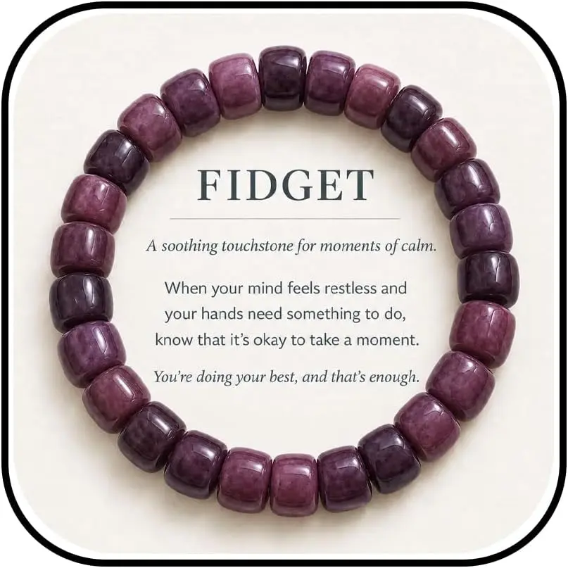 Items Fidget Bracelet for Women Men  Bodhi Seeds Beaded Bracelets Zen Fidget Stretch Colorful Bracelets   Protection  Bodhi  Gifts