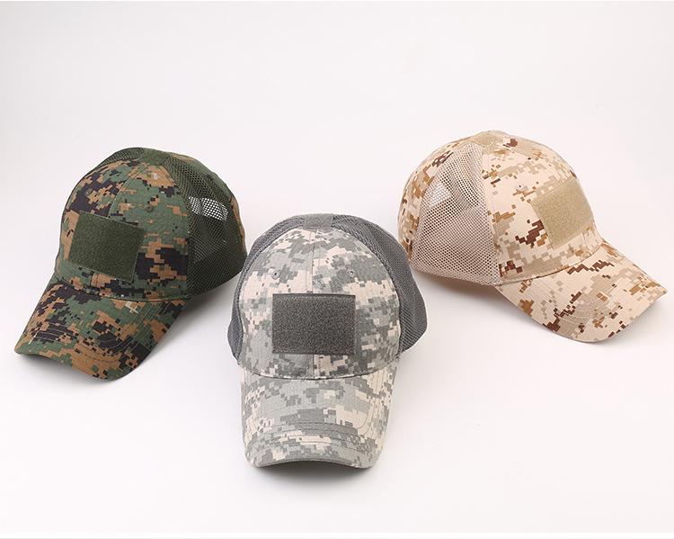 Tactical Camo Baseball Cap for Men, Breathable Mesh Military Hat with Velcro Patch, Adjustable Outdoor Dad Hat for Hiking, Hunting, Fishing