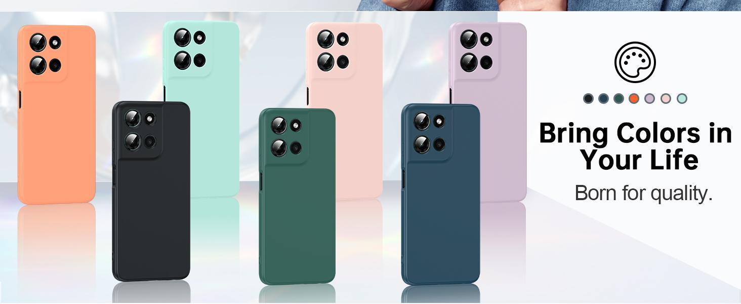 for Moto-G-2025 Case: [   ] Moto G 2025 Phone Case with【 Tempered Glass Screen Protector】, Slim & Anti-Scratch Silicone Motorola Moto G 5G 2025 Case (XT2513),Black