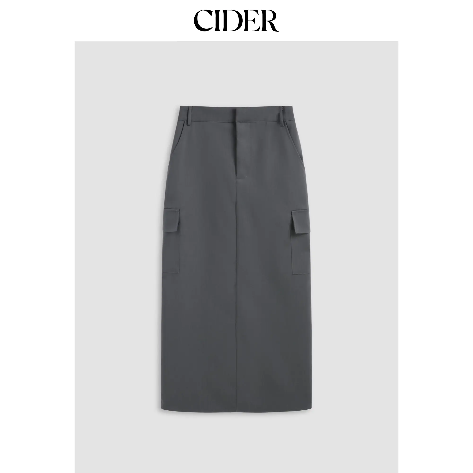 Women's High Waist Solid Split Maxi Cargo Skirt, 3 Colors, Size 2-10