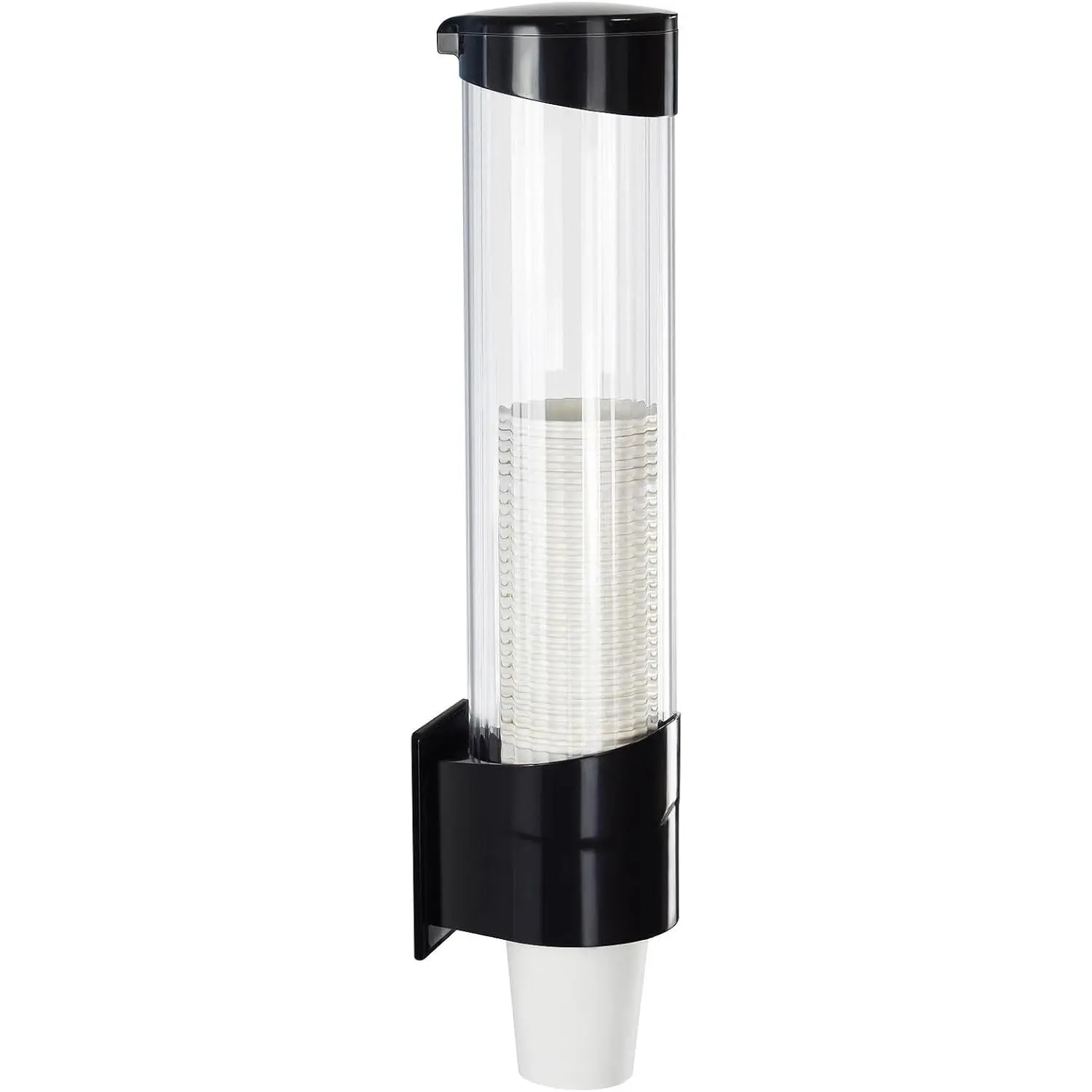 Cup Dispenser Water Dispenser Cup Holder Pull Type Paper Automatic Remover 7oz - 12oz Cone or Flat Bottom Cups for Home Office Hospital (Black, Large)